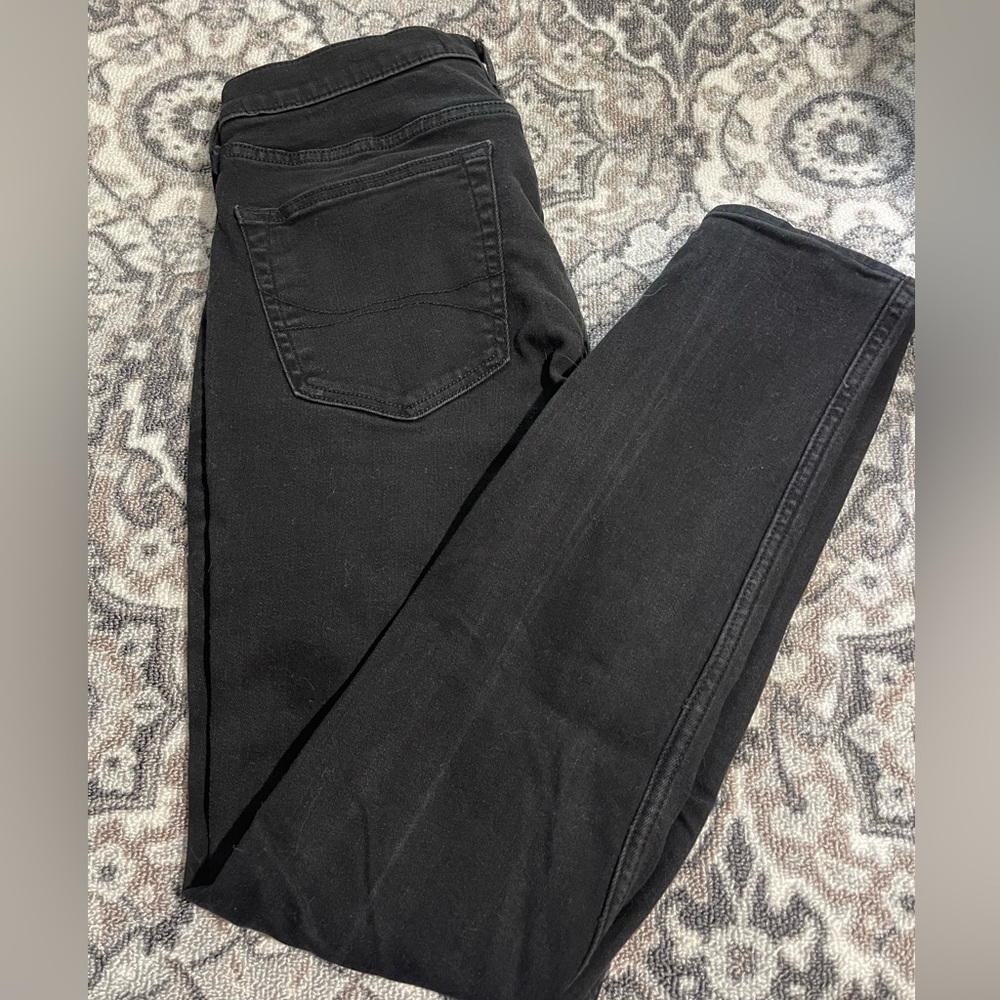 Mens Black Hollister distressed skinny Jean 32x32